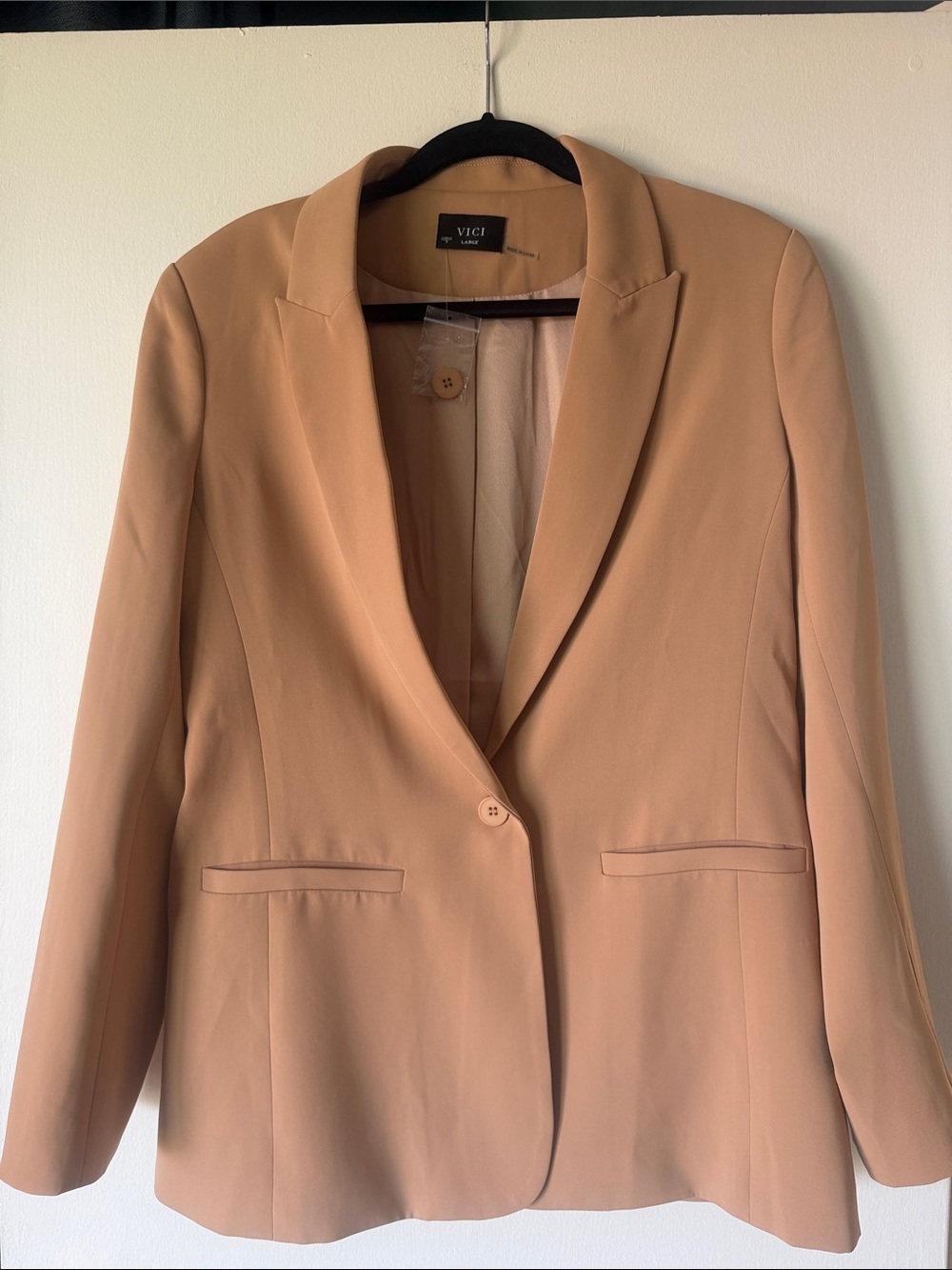 Vici Tan Single-Button Notch Lapel Blazer